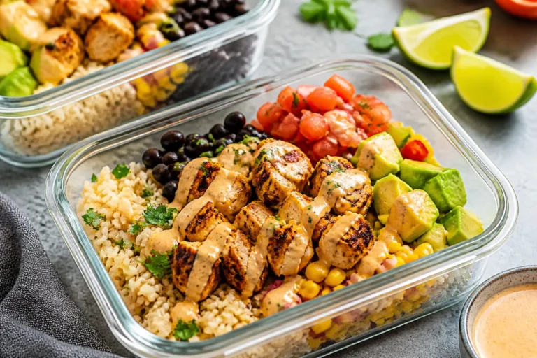 High-Protein Chicken Burrito Bowl Meal Prep – Easy, Flavorful, and Ready for the Week